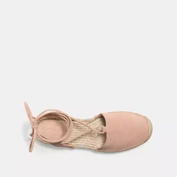 Coach Rita Espadrille Flats | Beachwood Suede Upper with Jute Platform - Picture 3 of 4